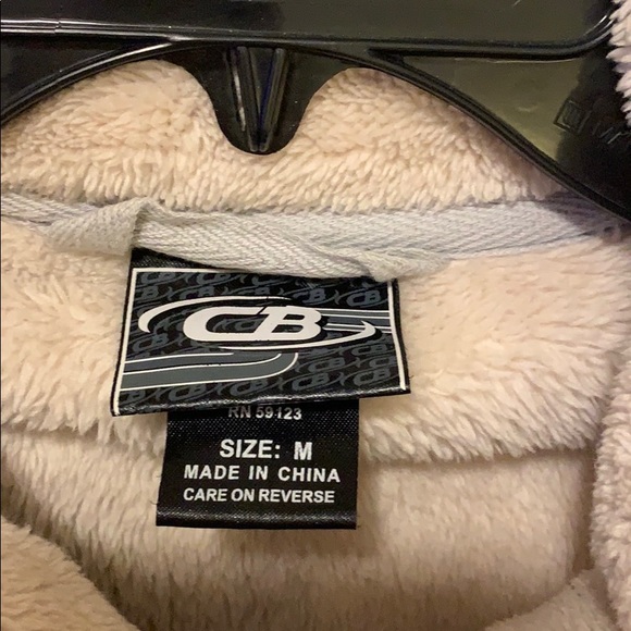 CB fleece zip up jacket pullover grey tan north - Picture 3 of 4